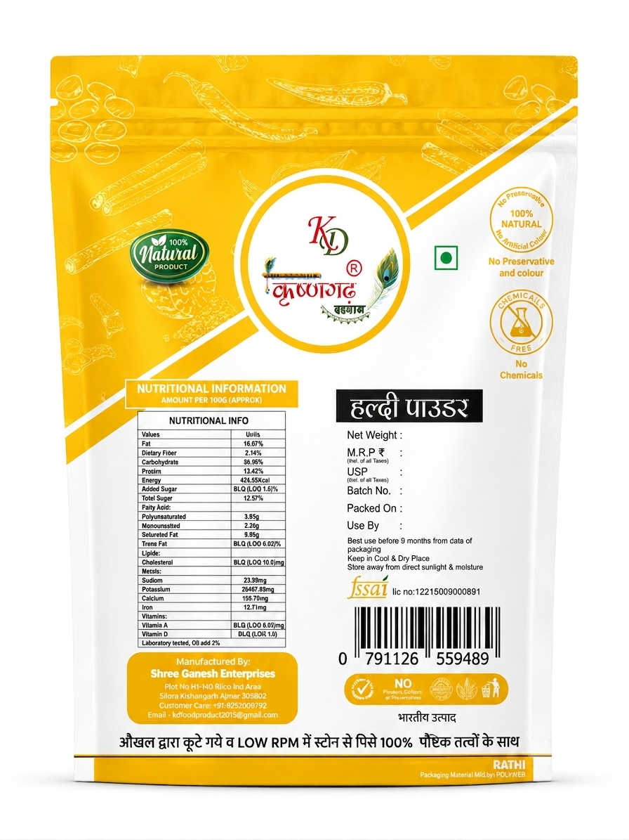 Turmeric Powder, back image
